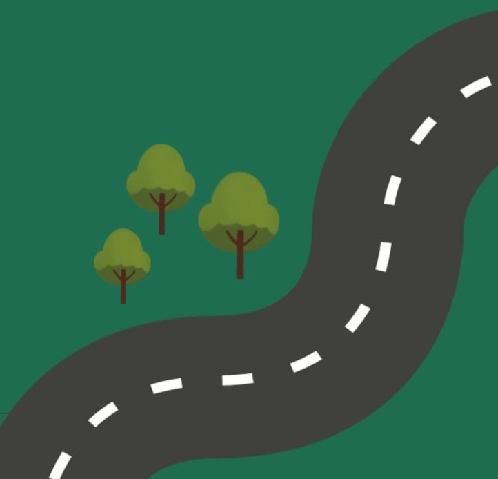 Parkway graphic with trees